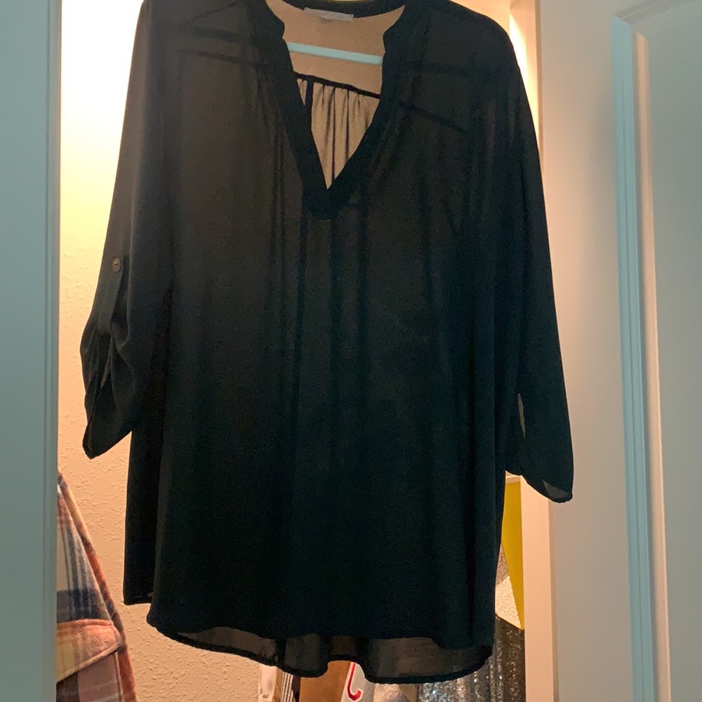 Hunter green dress shirt 3/4 sleeves